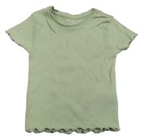 Světlekhaki rebrované crop tričko Primark