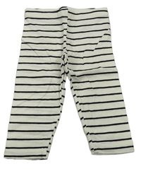 Bielo-čierne pruhované capri legíny zn. H&M