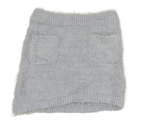Svetlomodrá pleteno/chlupatá sukňa H&M