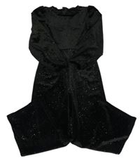 Černý sametový třpytivý kalhotový overal George