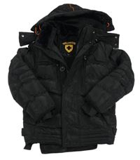 Černá šusťáková zimní bunda s kapucí Wellensteyn