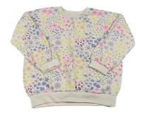 Smotanová oversize mikina s kvietkami George