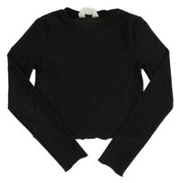 Čierne trblietavé crop tričko H&M