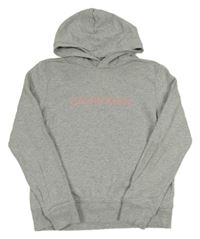 Sivá melírovaná mikina s logom a kapucňou Calvin Klein