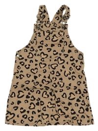 Béžovo-černé vzorované riflové laclové šaty F&F