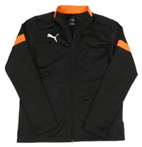 Černo-oranžová sportovní propínací mikina s logem Puma