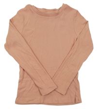 Růžové žebrované triko Next