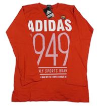 Nové - Červené fotbalové triko s číslem - FCB Adidas