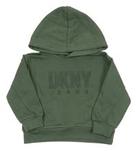 Khaki mikina s kapucí DKNY