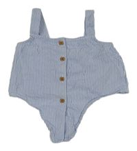 Modro-biely pruhovaný prepínaci crop top H&M
