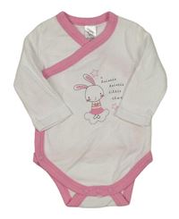 Bílé zavinovací body s králíkem a růžovým lemem C&A
