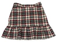 Čierno-bielo-červená kockovaná sukňa River Island