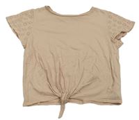 Staroružové crop tričko s dirkovaným vzorom zn. H&M