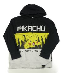 Černo-bílá mikina Pikachu s kapucí George