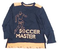 Tmavomodro-oranžové triko s fotbalistou Topolino