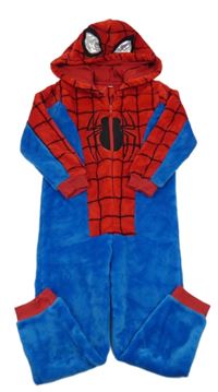 Modro-červená chlupatá kombinéza s kapucí - Spider-man C&A