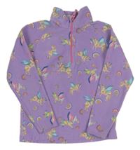 Lila fleecová prepínaci mikina s jednorožcami Mountain Warehouse