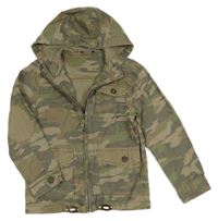 Béžovo-khaki army plátenná bunda s kapucňou George