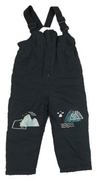 Antracitové šusťákové laclové oteplovačky s horami So Cute