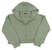 Khaki prepínaci crop mikina s kapucňou George
