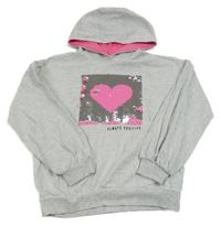 Šedá mikina se srdíčkem z překlápěcích flitrů a kapucí V by Very