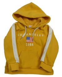 Žltá mikina s nápisom a kapucňou Tiny girl