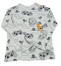 Nové - Bílé triko s lebkami Primark