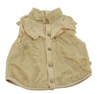 Béžová kožušinová podšitá vesta s volánikmi Moon