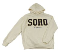 Smetanová mikina s nápisem a kapucí H&M