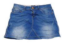 Modrá rifľová sukňa s vyšúchaním C&A