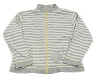 Sivo-biela pruhovaná prepínaci mikina so slimákom