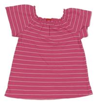 Růžovo-bílé pruhované tričko S. Oliver