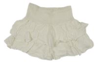 Biela plátenná vrstvená sukňa