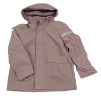 Fialovorůžová šusťáková jarní bunda s odepínací kapucí H&M