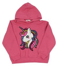 Růžová mikina s jednorožcem z překlápěcích flitrů Primark