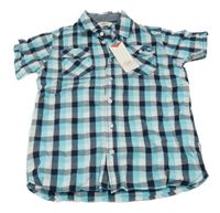 Nové - Tyrkysovo-bílo-tmavomodrá kostkovaná košile Lee Cooper