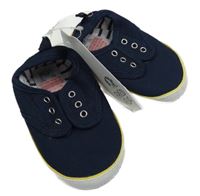 Nové - Tmavomodré plátenné cápačky F&F vel. 17