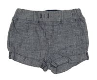 Modro-biele vzorované plátenné kraťasy H&M