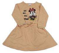 Broskvové teplákové šaty s Minnií C&A