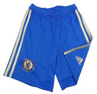 Safírové fotbalové funkční kraťasy s pruhy - Chelsea Adidas 