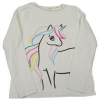 Smetanové triko s jednorožcem H&M