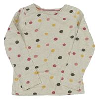 Pudrovo-smetanovo-farebné bodkovaná é melírované tričko Mothercare