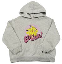 Svetlobéžová melírovaná oversize mikina s Pikachu a kapucňou H&M