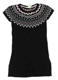 Čierne svetrové šaty so vzorom H&M