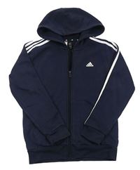 Tmavomodro-biela prepínaci mikina s kapucňou zn. Adidas