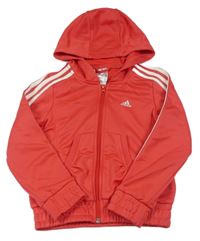 Jahodoová propínací sportovní mikina s kapucí Adidas