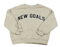 Svetlobéžová oversize mikina s nápisom ZARA