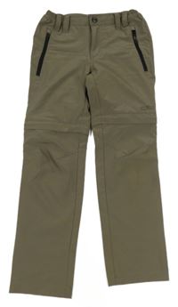 Šedohnědé šušťákové outdoorové nohavice s odepínacími nohavicami zn. CMP