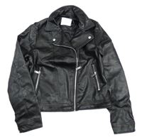 Černý koženkový jarní crop křivák PRIMARK