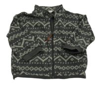 Tmavošedo-sivá vzorovaná fleecová prepínaci mikina H&M